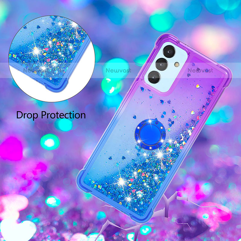 Silicone Candy Rubber TPU Bling-Bling Soft Case Cover with Finger Ring Stand S02 for Samsung Galaxy Quantum2 5G