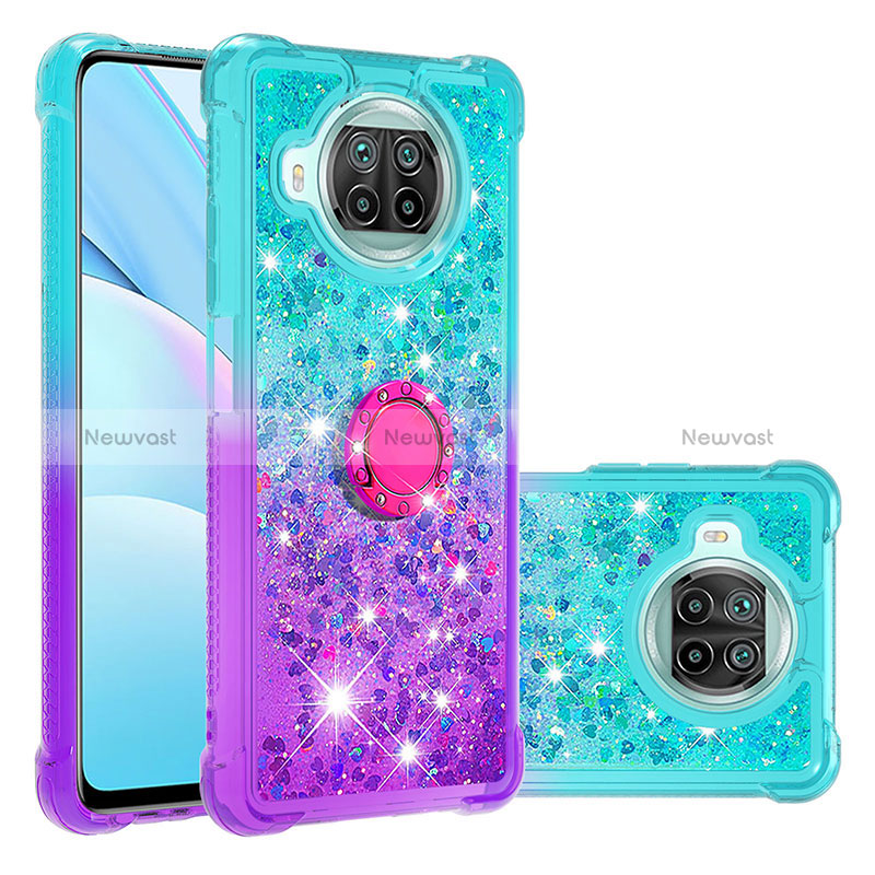 Silicone Candy Rubber TPU Bling-Bling Soft Case Cover with Finger Ring Stand S02 for Xiaomi Mi 10T Lite 5G