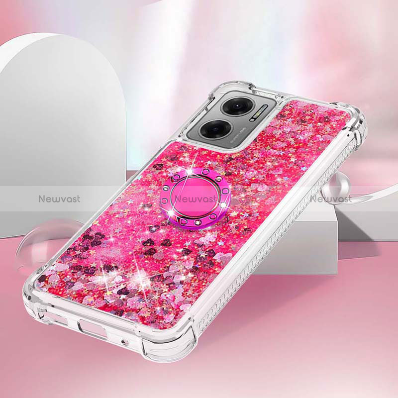 Silicone Candy Rubber TPU Bling-Bling Soft Case Cover with Finger Ring Stand S03 for Xiaomi Redmi 10 Prime Plus 5G
