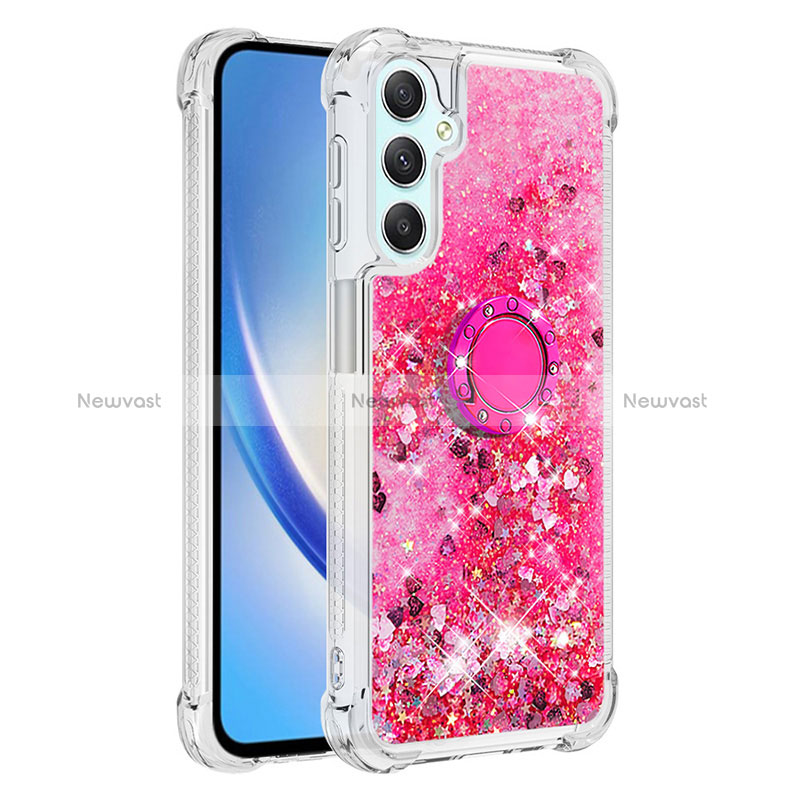 Silicone Candy Rubber TPU Bling-Bling Soft Case Cover with Finger Ring Stand YB1 for Samsung Galaxy A25 5G