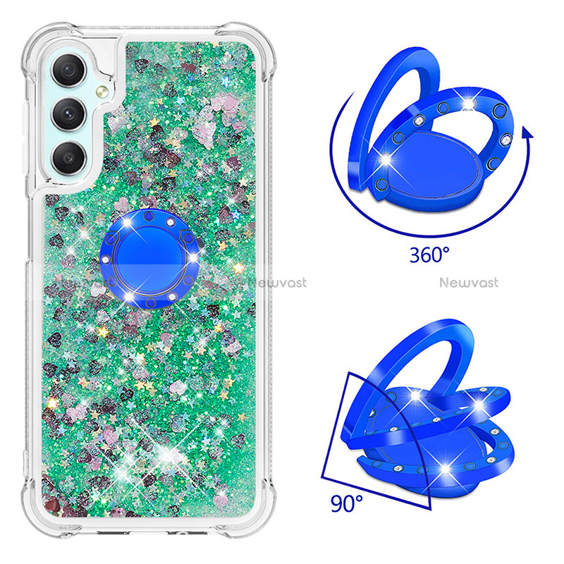 Silicone Candy Rubber TPU Bling-Bling Soft Case Cover with Finger Ring Stand YB1 for Samsung Galaxy A25 5G