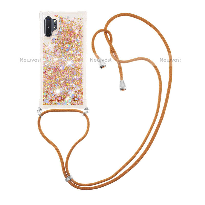 Silicone Candy Rubber TPU Bling-Bling Soft Case Cover with Lanyard Strap S03 for Samsung Galaxy Note 10 Plus 5G