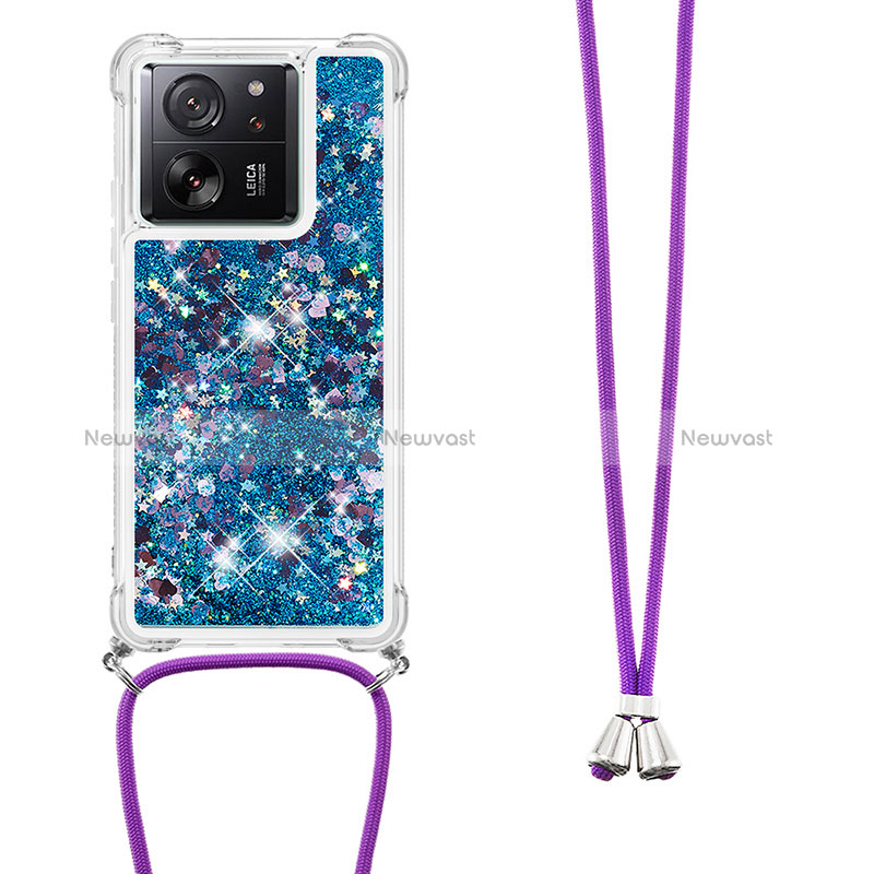 Silicone Candy Rubber TPU Bling-Bling Soft Case Cover with Lanyard Strap YB2 for Xiaomi Mi 13T Pro 5G