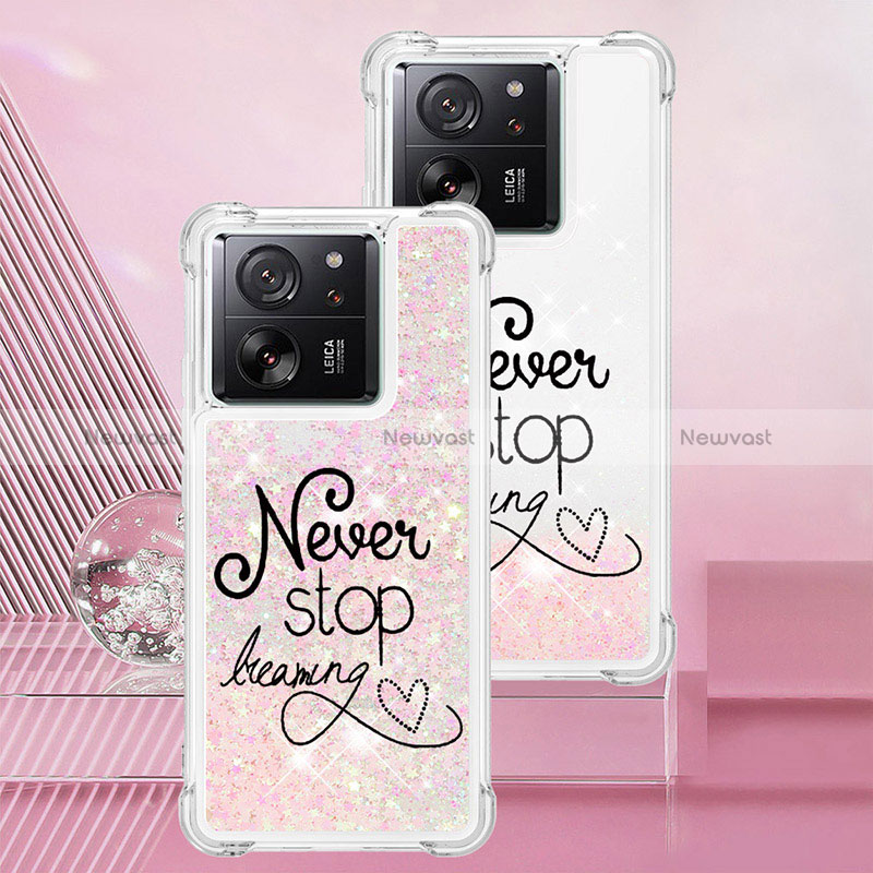 Silicone Candy Rubber TPU Bling-Bling Soft Case Cover YB1 for Xiaomi Mi 13T Pro 5G Rose Gold