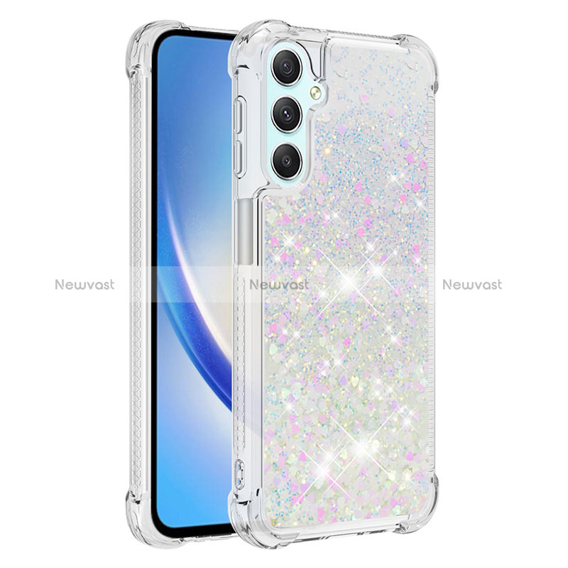 Silicone Candy Rubber TPU Bling-Bling Soft Case Cover YB3 for Samsung Galaxy A25 5G Silver