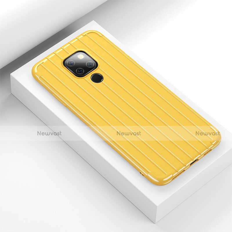 Silicone Candy Rubber TPU Line Soft Case Cover C01 for Huawei Mate 20 Yellow