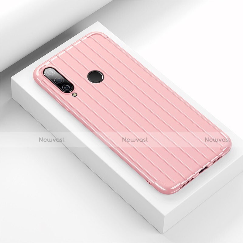 Silicone Candy Rubber TPU Line Soft Case Cover C01 for Huawei Nova 4e Pink