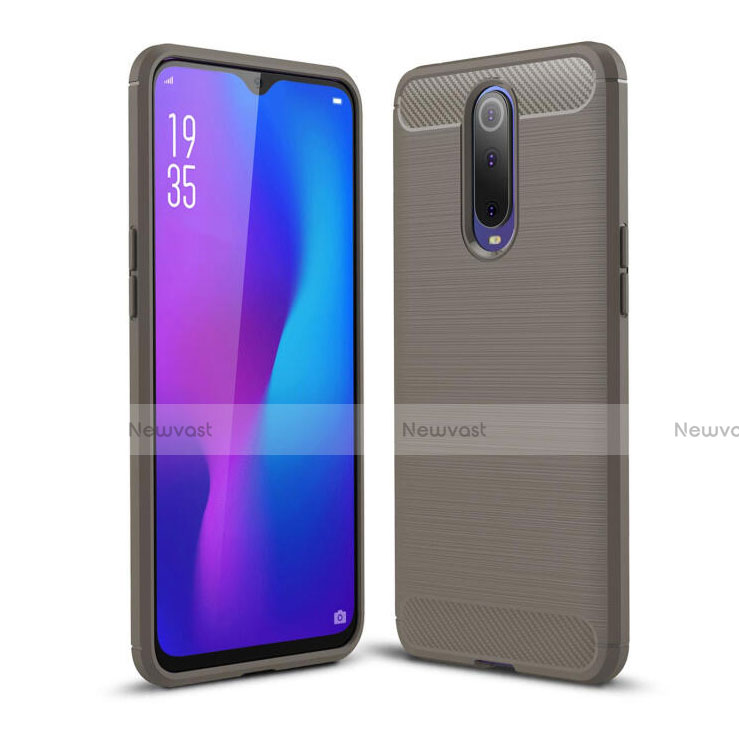Silicone Candy Rubber TPU Line Soft Case Cover C01 for Oppo R17 Pro Gray