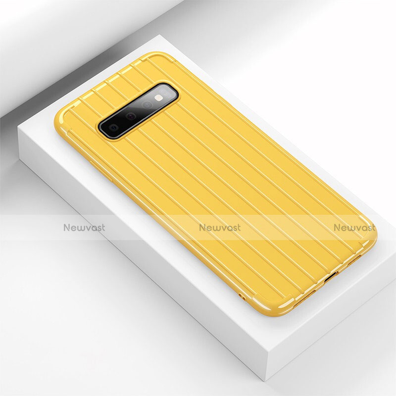 Silicone Candy Rubber TPU Line Soft Case Cover C01 for Samsung Galaxy S10 5G Yellow