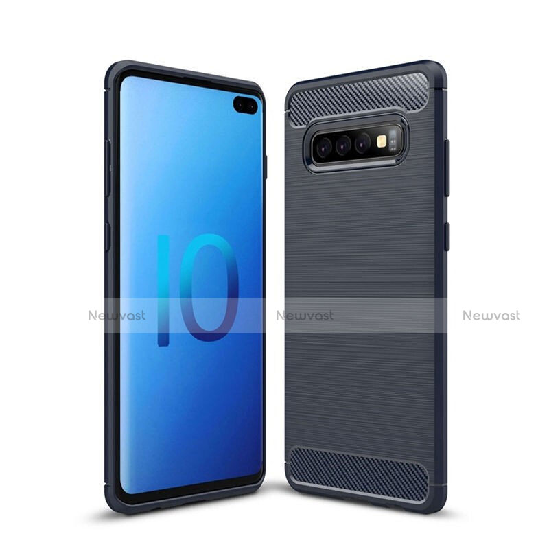 Silicone Candy Rubber TPU Line Soft Case Cover C01 for Samsung Galaxy S10 Plus Blue