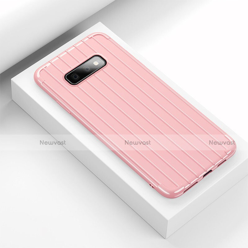Silicone Candy Rubber TPU Line Soft Case Cover C01 for Samsung Galaxy S10e Pink