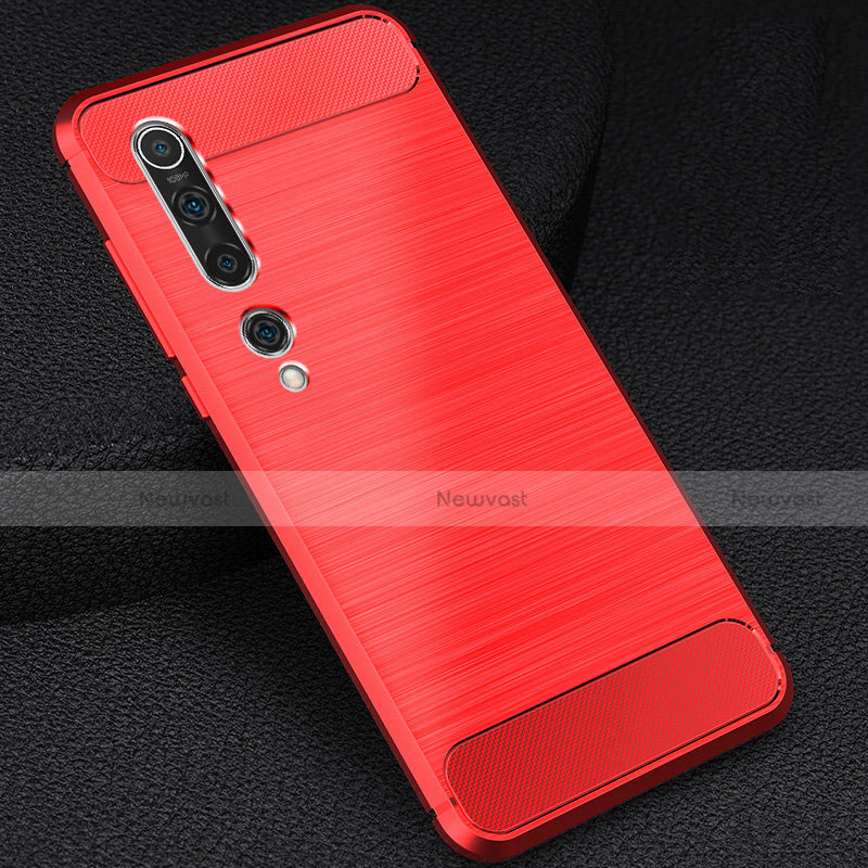 Silicone Candy Rubber TPU Line Soft Case Cover C01 for Xiaomi Mi 10 Red