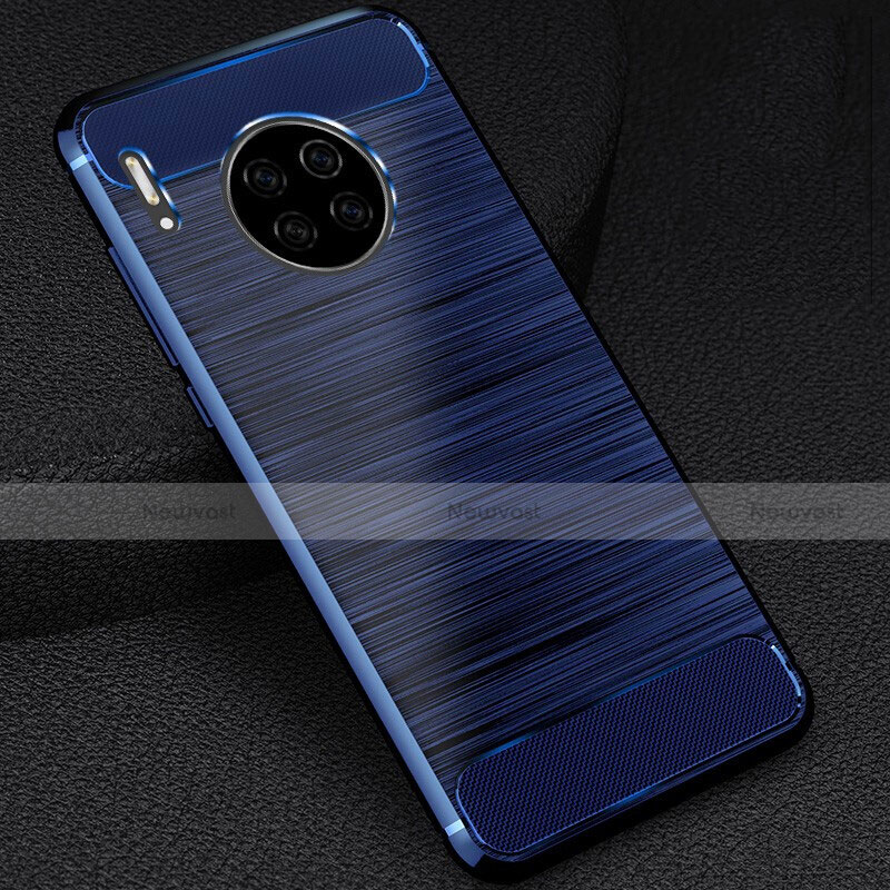 Silicone Candy Rubber TPU Line Soft Case Cover C02 for Huawei Mate 30 Pro 5G Blue