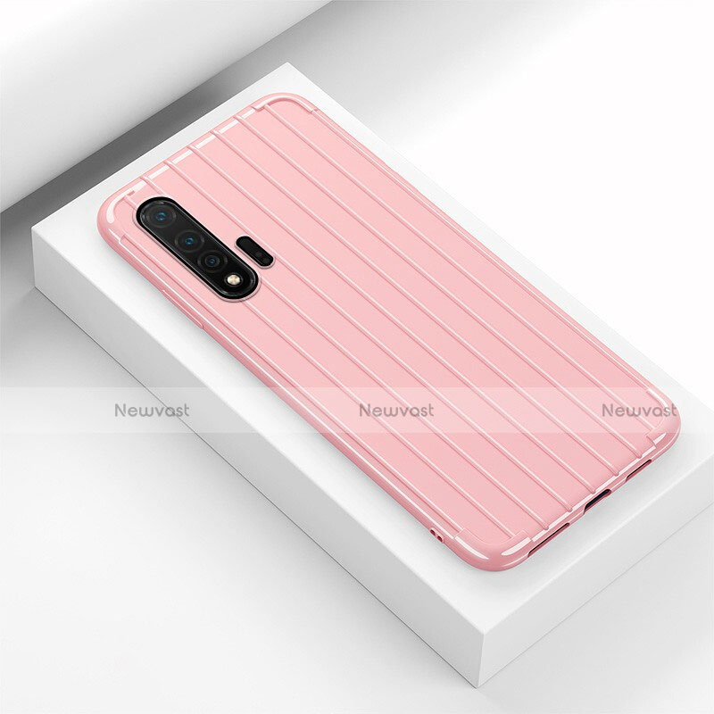 Silicone Candy Rubber TPU Line Soft Case Cover C02 for Huawei Nova 6 5G Pink