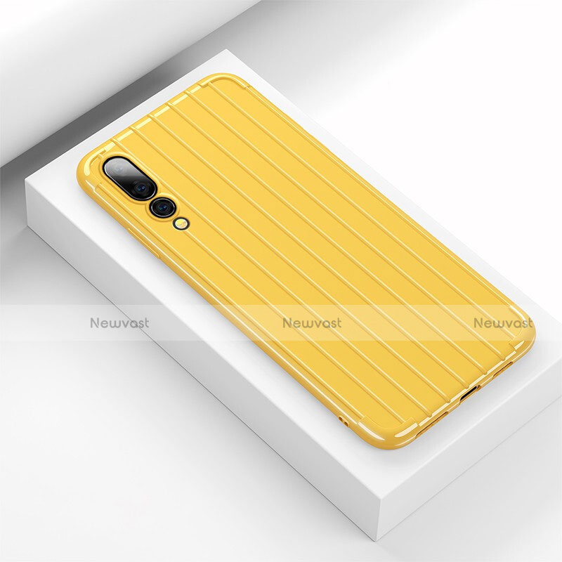 Silicone Candy Rubber TPU Line Soft Case Cover C02 for Huawei P20 Pro Yellow