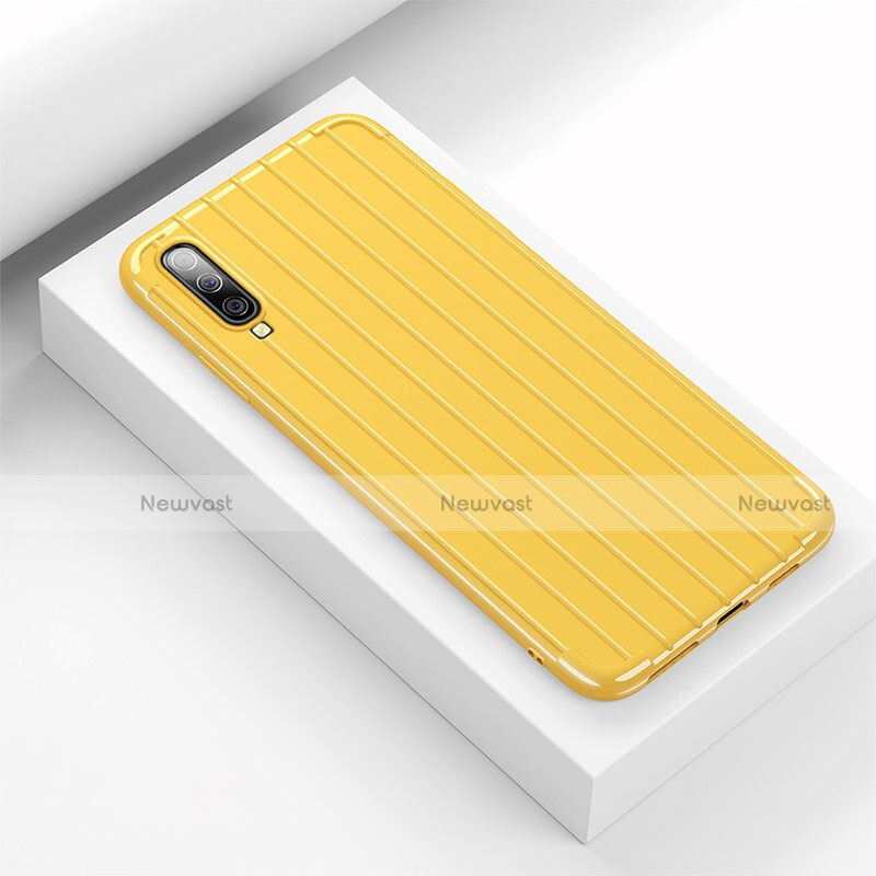 Silicone Candy Rubber TPU Line Soft Case Cover C02 for Samsung Galaxy A90 5G Yellow