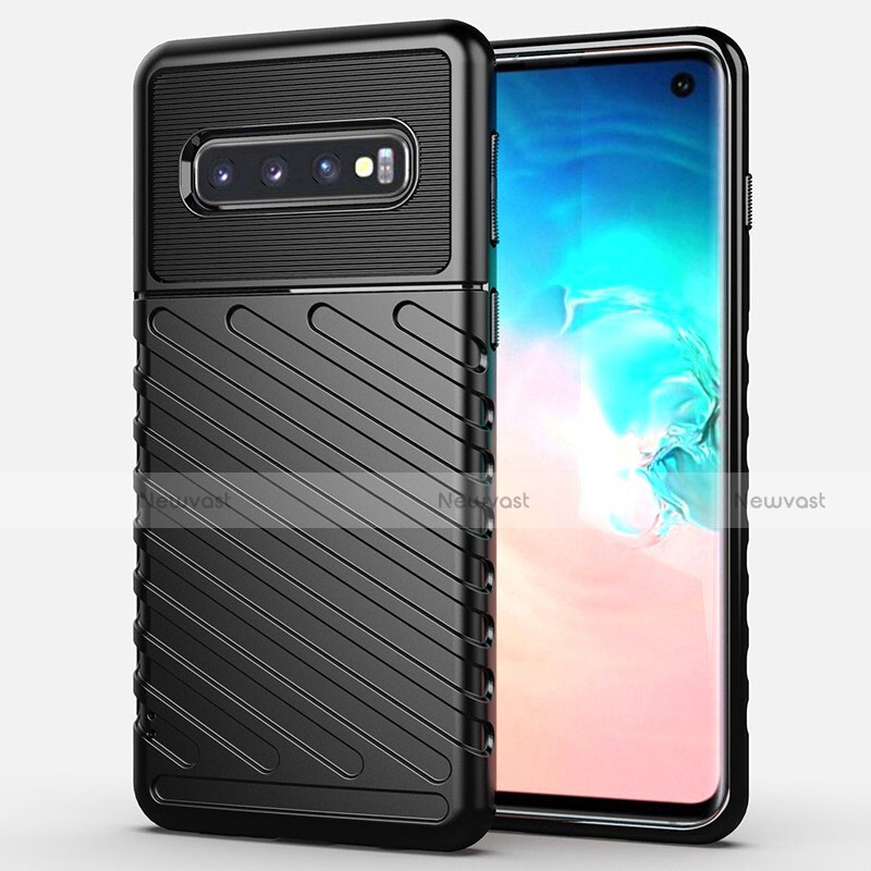 Silicone Candy Rubber TPU Line Soft Case Cover C02 for Samsung Galaxy S10 Black