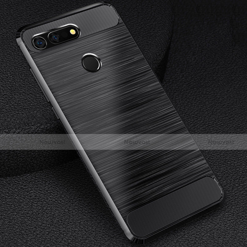 Silicone Candy Rubber TPU Line Soft Case Cover C03 for Huawei Honor V20 Black