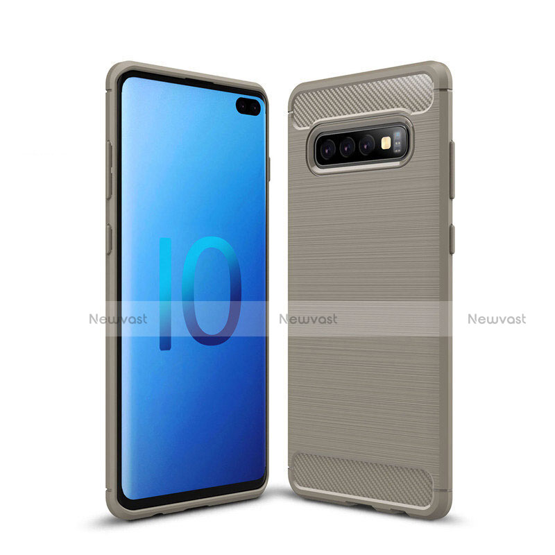Silicone Candy Rubber TPU Line Soft Case Cover C03 for Samsung Galaxy S10 Plus Gray