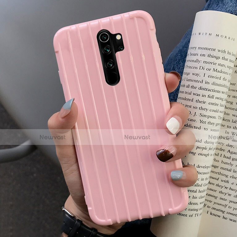 Silicone Candy Rubber TPU Line Soft Case Cover C04 for Xiaomi Redmi Note 8 Pro Pink