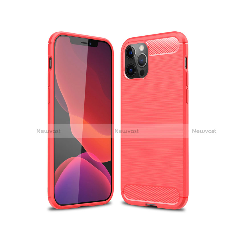 Silicone Candy Rubber TPU Line Soft Case Cover for Apple iPhone 12 Pro Red