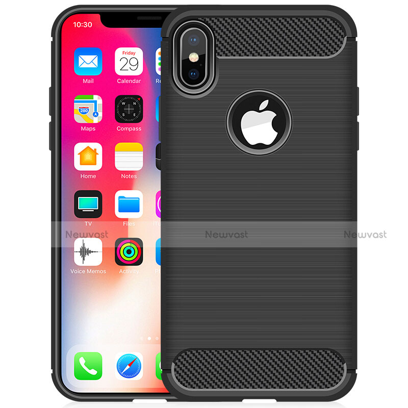 Silicone Candy Rubber TPU Line Soft Case Cover for Apple iPhone Xs Black