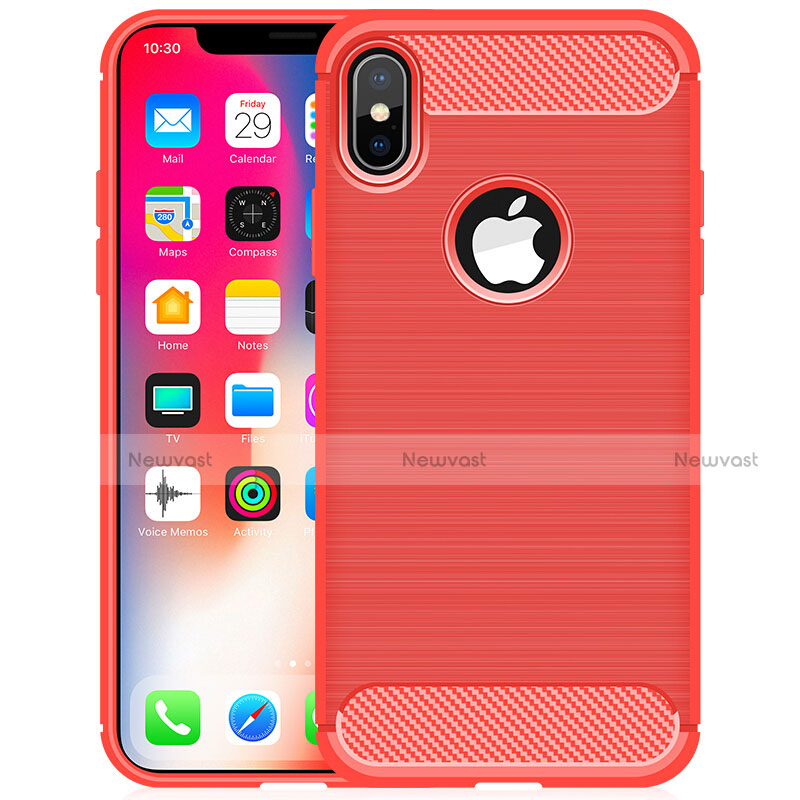 Silicone Candy Rubber TPU Line Soft Case Cover for Apple iPhone Xs Red