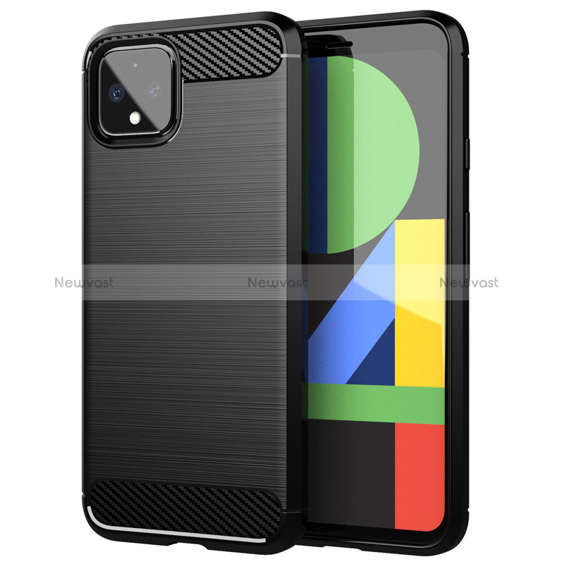 Silicone Candy Rubber TPU Line Soft Case Cover for Google Pixel 4 Black