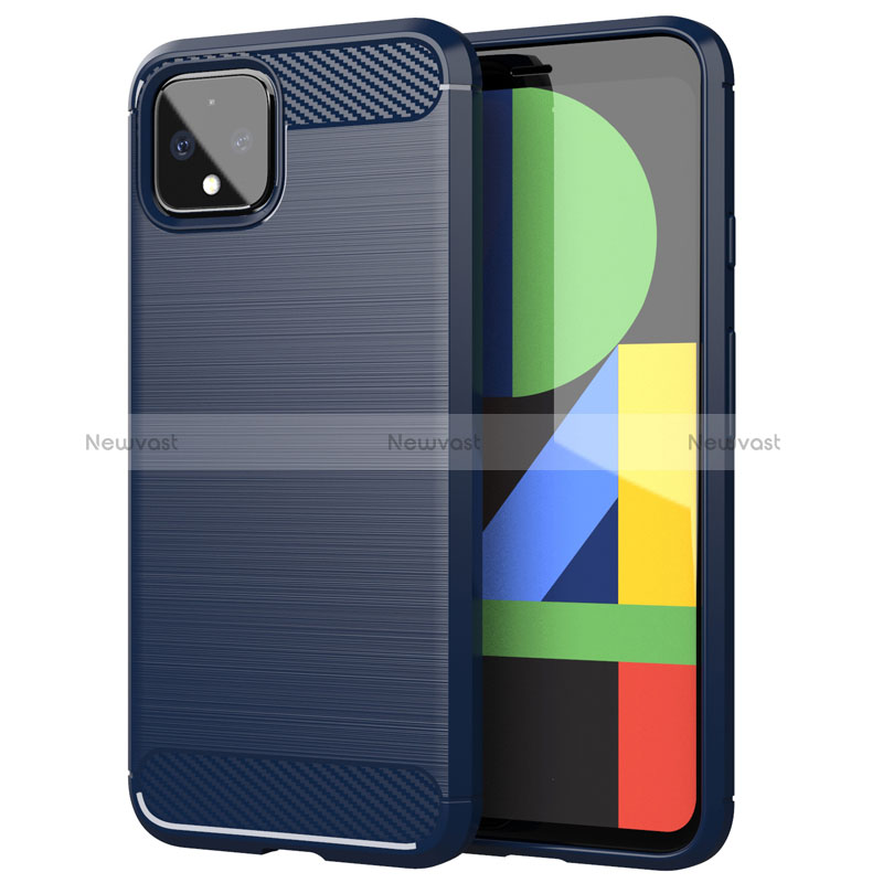 Silicone Candy Rubber TPU Line Soft Case Cover for Google Pixel 4 Blue