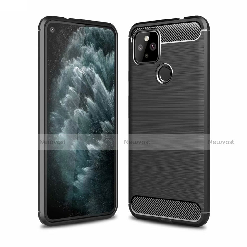 Silicone Candy Rubber TPU Line Soft Case Cover for Google Pixel 4a 5G Black