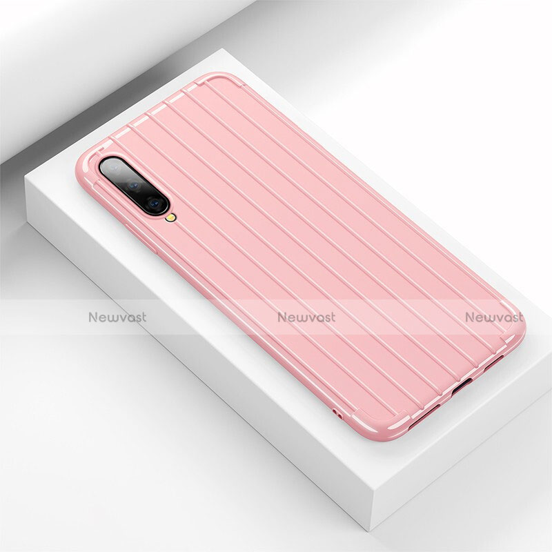 Silicone Candy Rubber TPU Line Soft Case Cover for Huawei Honor 9X Pro Pink