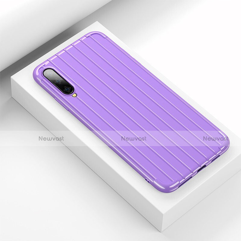 Silicone Candy Rubber TPU Line Soft Case Cover for Huawei Honor 9X Pro Purple