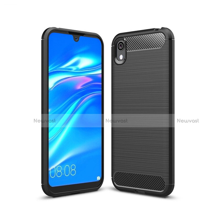 Silicone Candy Rubber TPU Line Soft Case Cover for Huawei Y5 (2019) Black
