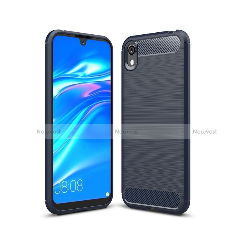 Silicone Candy Rubber TPU Line Soft Case Cover for Huawei Y5 (2019) Blue