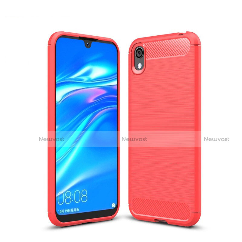 Silicone Candy Rubber TPU Line Soft Case Cover for Huawei Y5 (2019) Red