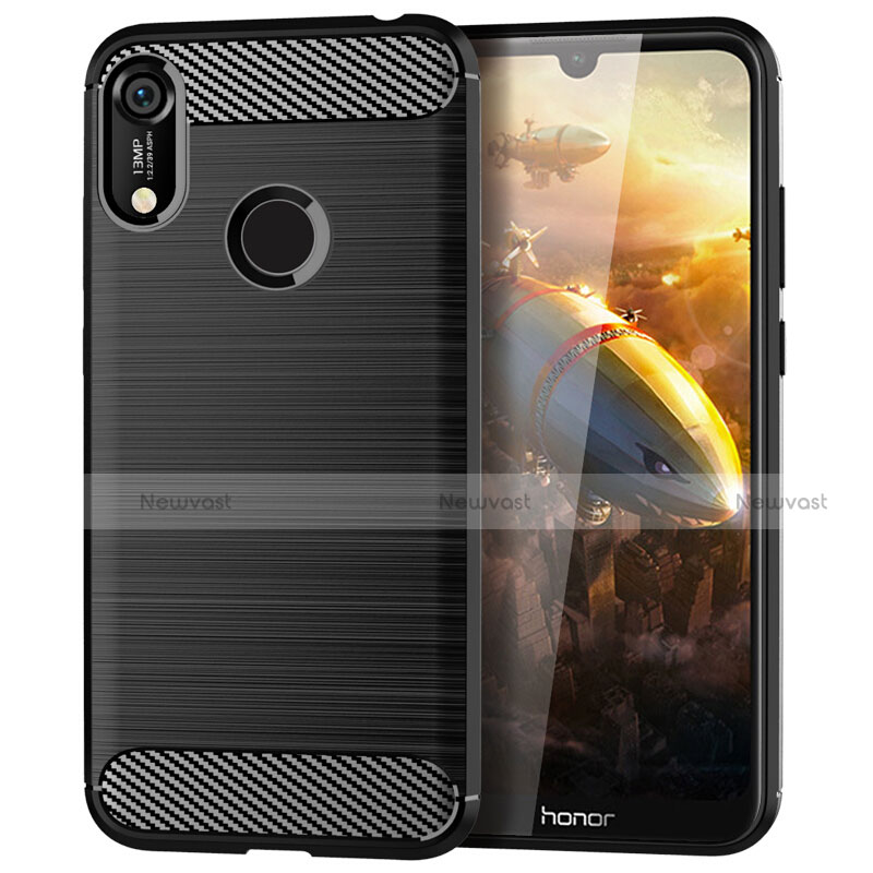 Silicone Candy Rubber TPU Line Soft Case Cover for Huawei Y6 (2019) Black