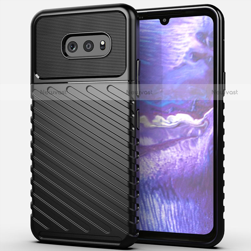 Silicone Candy Rubber TPU Line Soft Case Cover for LG G8X ThinQ Black