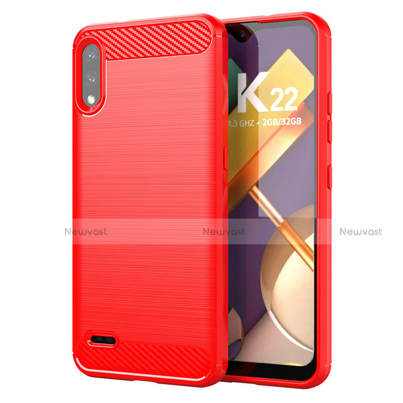 Silicone Candy Rubber TPU Line Soft Case Cover for LG K22 Red