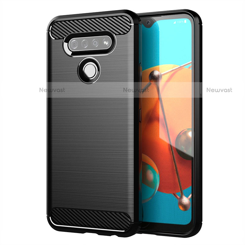 Silicone Candy Rubber TPU Line Soft Case Cover for LG K51 Black