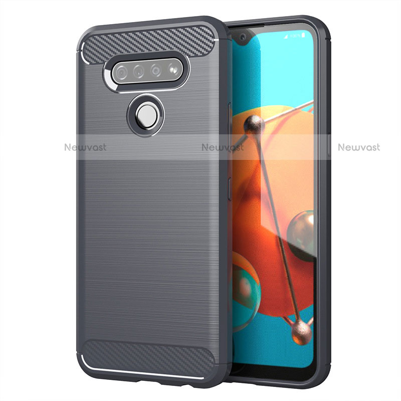 Silicone Candy Rubber TPU Line Soft Case Cover for LG K51 Gray