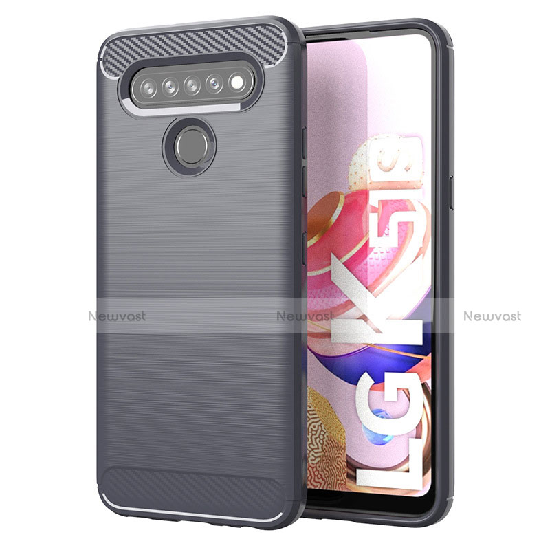 Silicone Candy Rubber TPU Line Soft Case Cover for LG K51S Gray