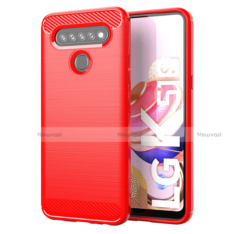 Silicone Candy Rubber TPU Line Soft Case Cover for LG K51S Red