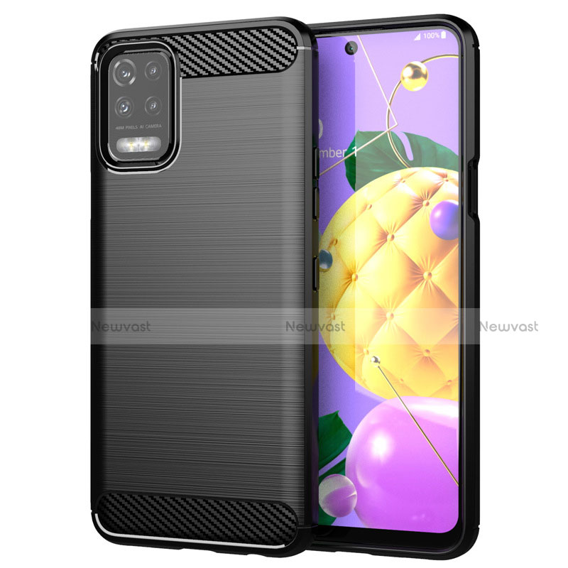 Silicone Candy Rubber TPU Line Soft Case Cover for LG K52 Black