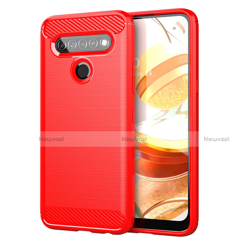 Silicone Candy Rubber TPU Line Soft Case Cover for LG K61 Red