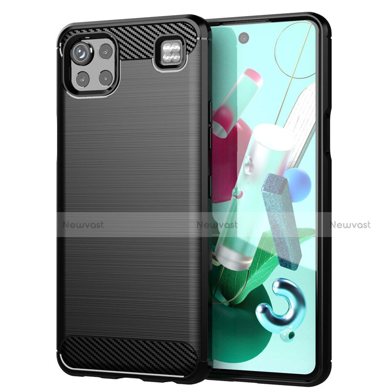 Silicone Candy Rubber TPU Line Soft Case Cover for LG K92 5G Black