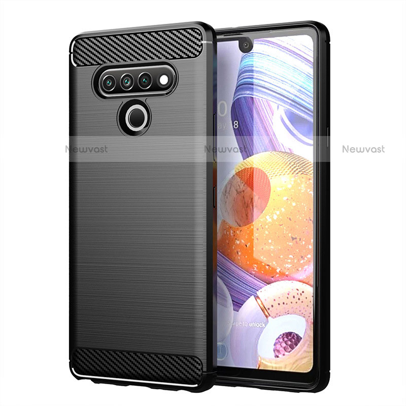 Silicone Candy Rubber TPU Line Soft Case Cover for LG Stylo 6 Black