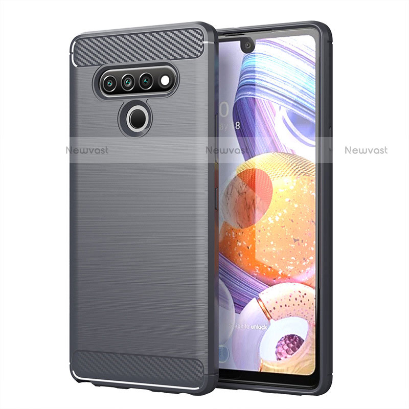 Silicone Candy Rubber TPU Line Soft Case Cover for LG Stylo 6 Gray