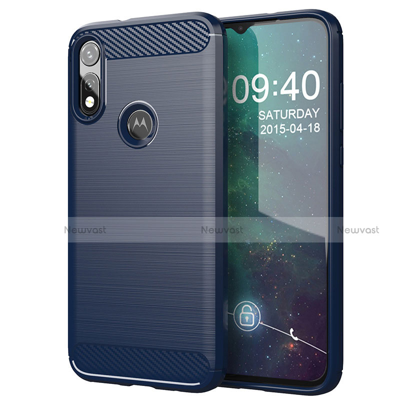 Silicone Candy Rubber TPU Line Soft Case Cover for Motorola Moto E (2020) Blue