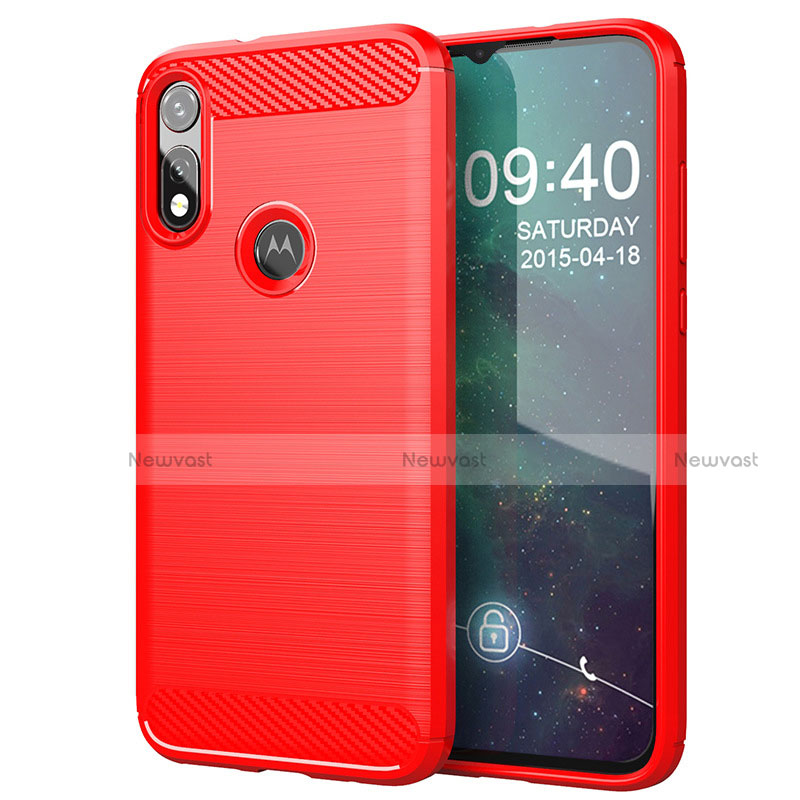 Silicone Candy Rubber TPU Line Soft Case Cover for Motorola Moto E (2020) Red
