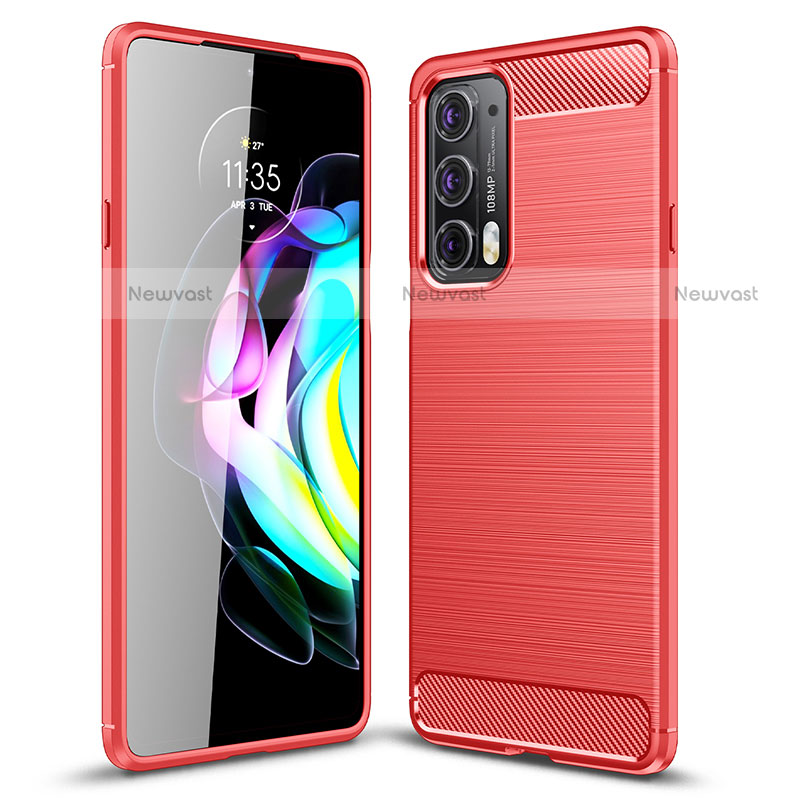 Silicone Candy Rubber TPU Line Soft Case Cover for Motorola Moto Edge Lite 5G Red
